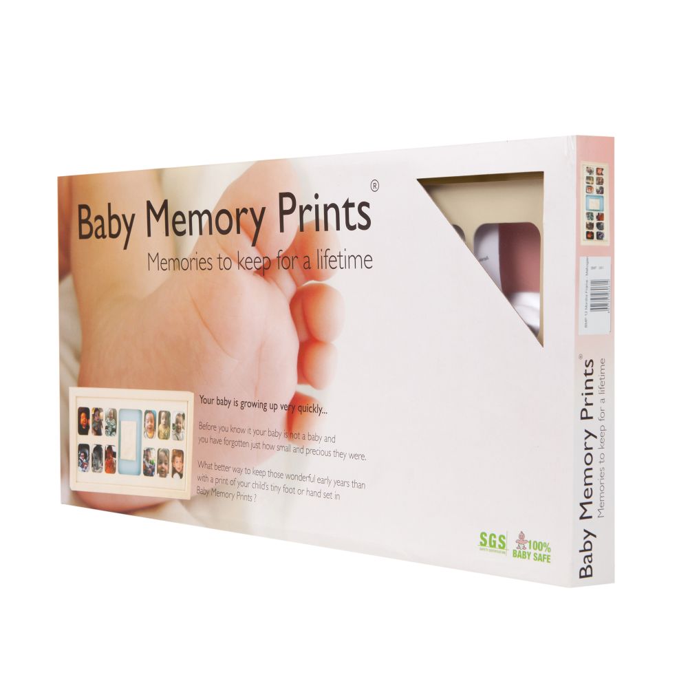 Rama de 12 poze si amprenta Baby Memory Prints, mahon