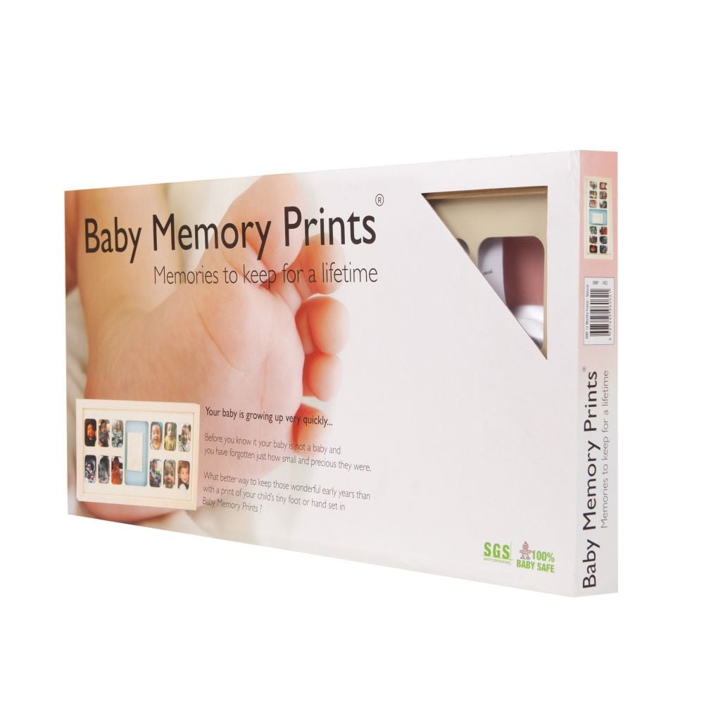 Rama de 12 poze si amprenta Baby Memory Prints, natur