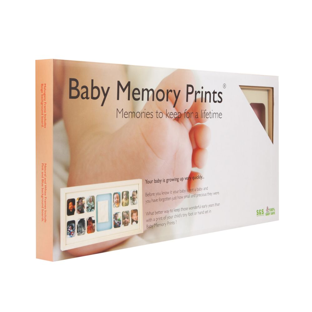 Rama de 12 poze si amprenta Baby Memory Prints, natur