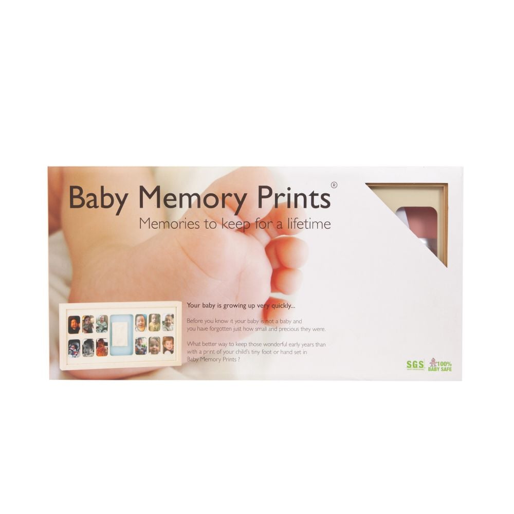 Rama de 12 poze si amprenta Baby Memory Prints, natur