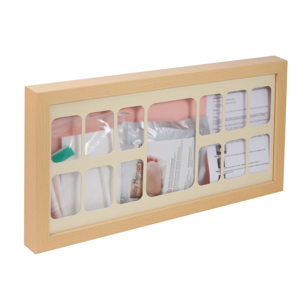 Rama de 12 poze si amprenta Baby Memory Prints, natur
