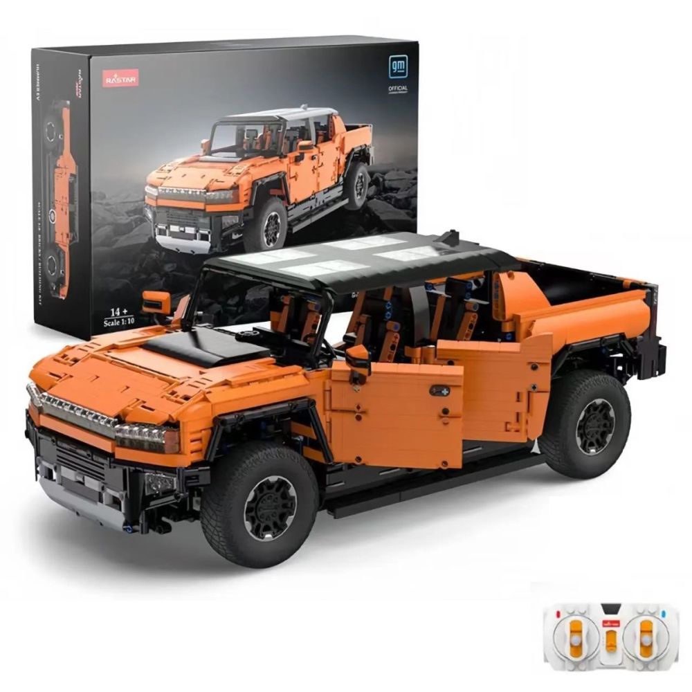 Set constructie masinuta cu telecomanda, Rastar, Hummer Ev, 1:10, 3851 piese