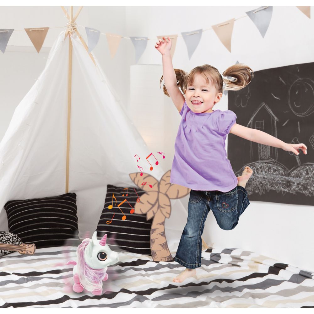 Jucarie interactiva cu lumini si sunete, Lexibook, Power Unicorn Mini