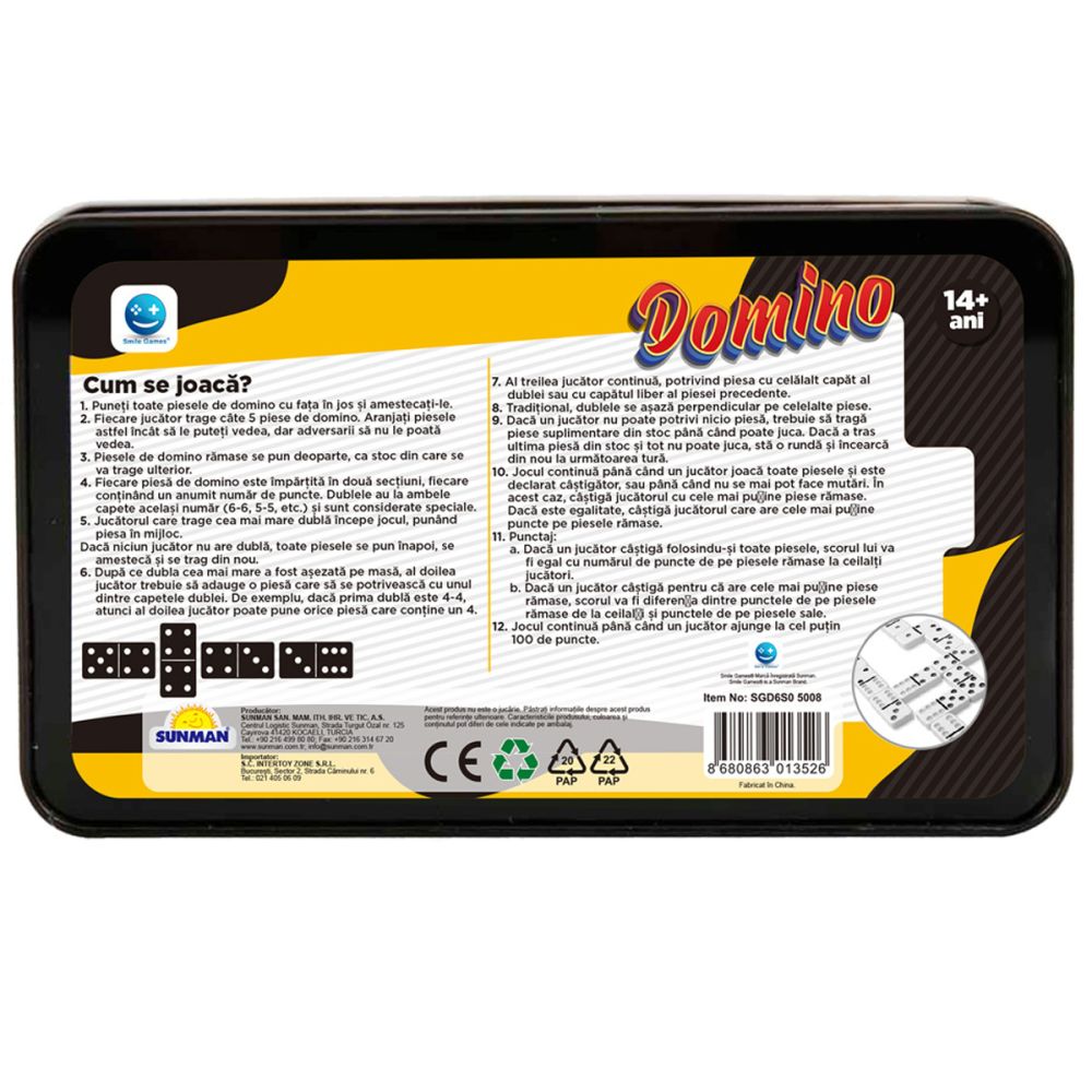 Joc de societate, Smile Games, Domino, 28 piese