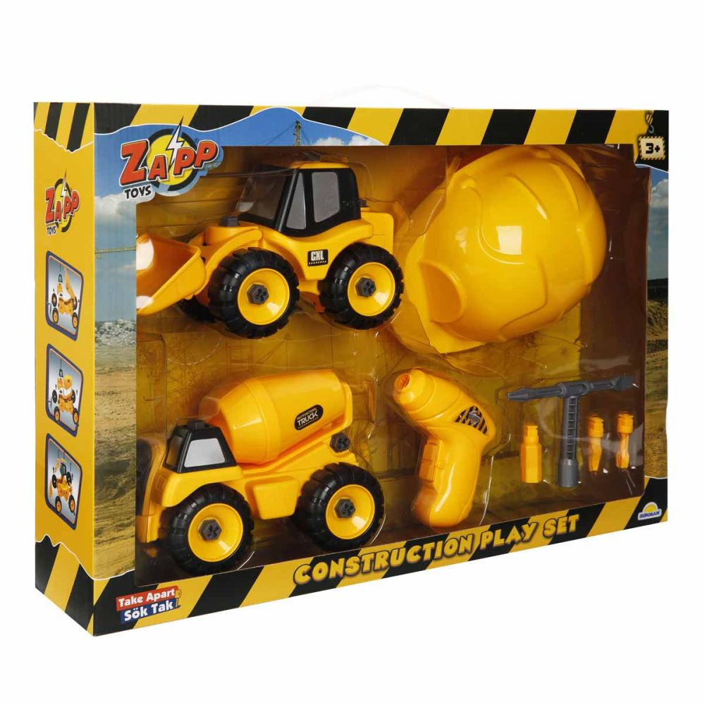 Set 2 vehicule de constructie si accesorii, Zapp Toys