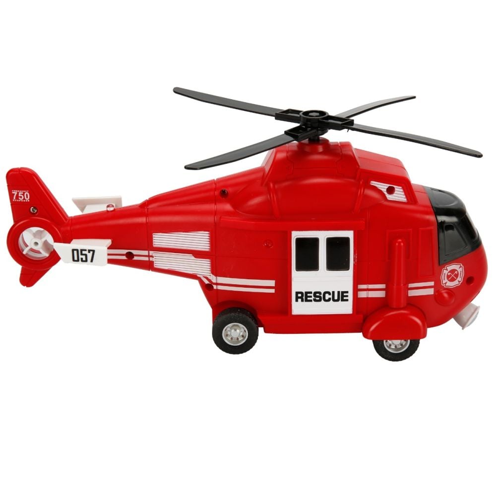 Elicopter de interventie cu lumini si sunete, Cool Machines, 1:16, Rosu