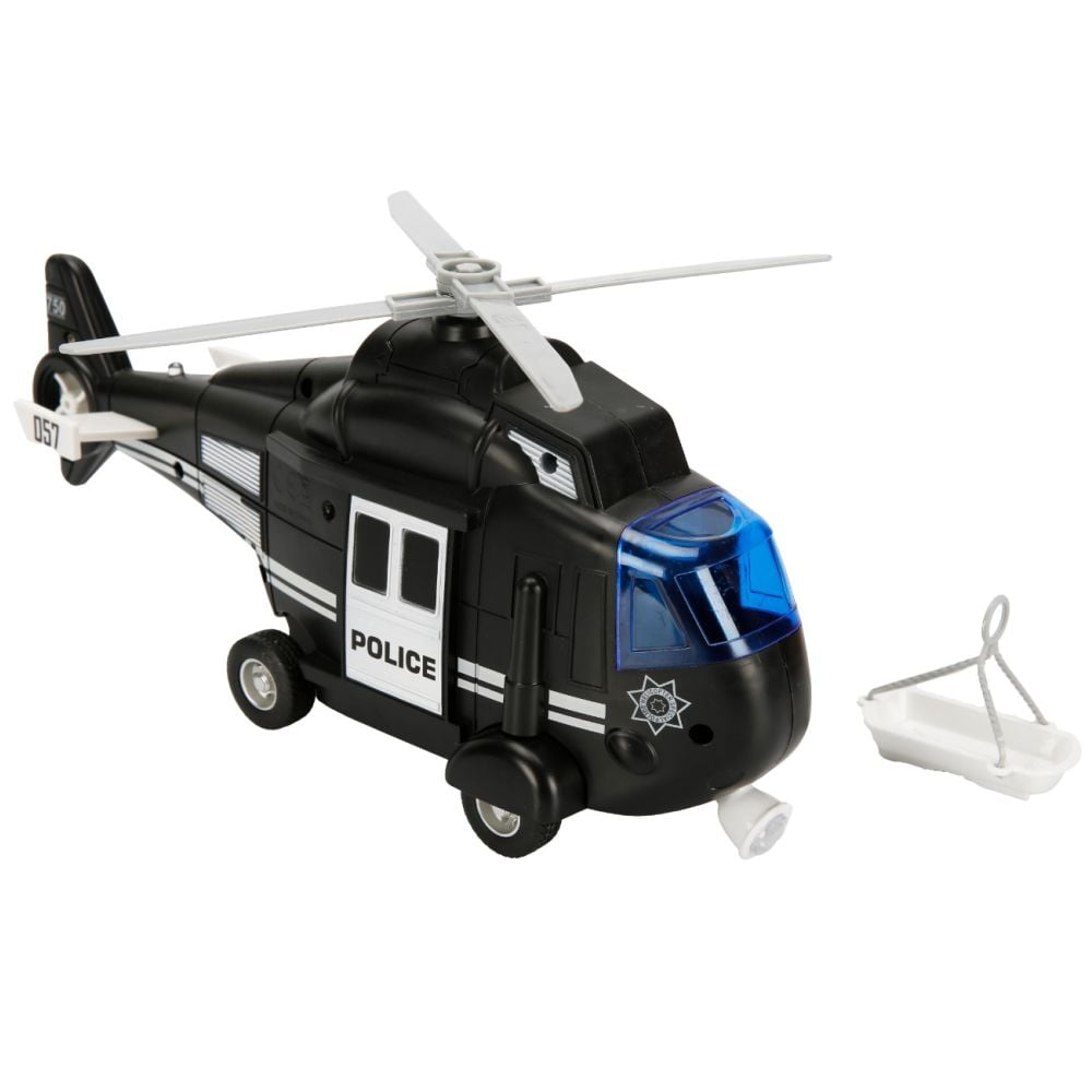 Elicopter de politie cu lumini si sunete, Cool Machines, 1:16, Negru