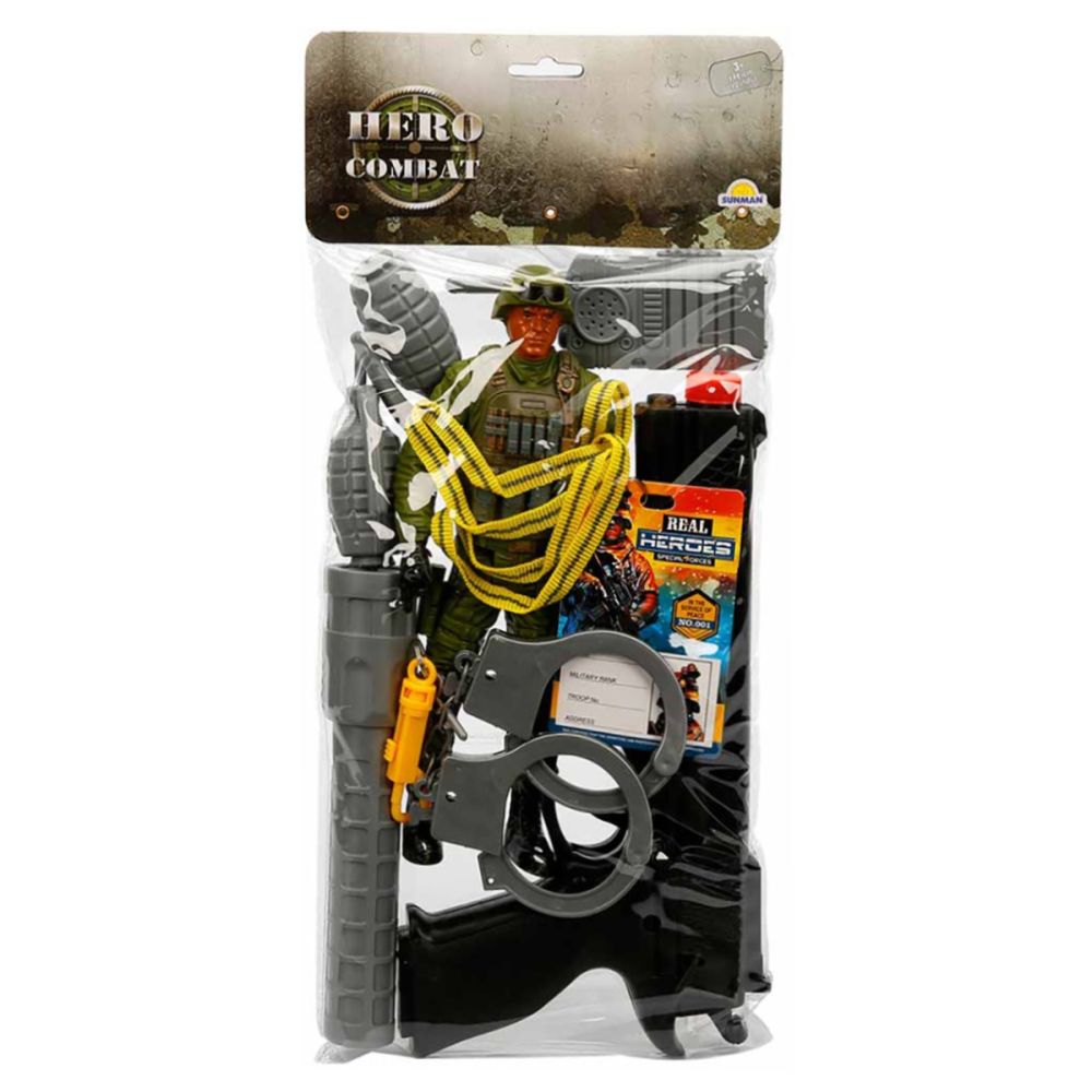 Set de joaca, soldat de lupta cu accesorii, Hero Combat, 24 cm