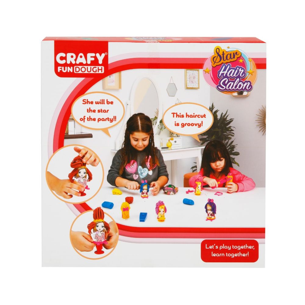Set de modelare din plastilina pentru coafat, Crafy, 11 piese, 200 g