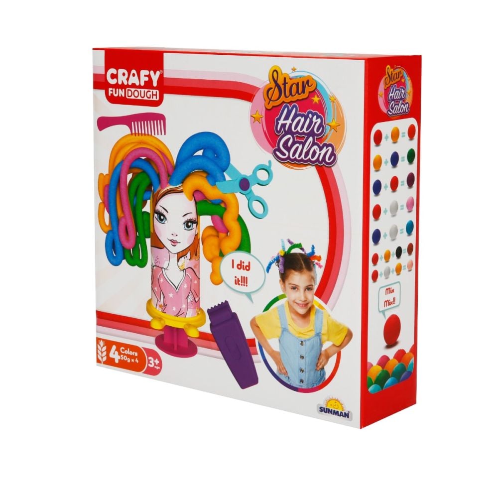 Set de modelare din plastilina pentru coafat, Crafy, 11 piese, 200 g
