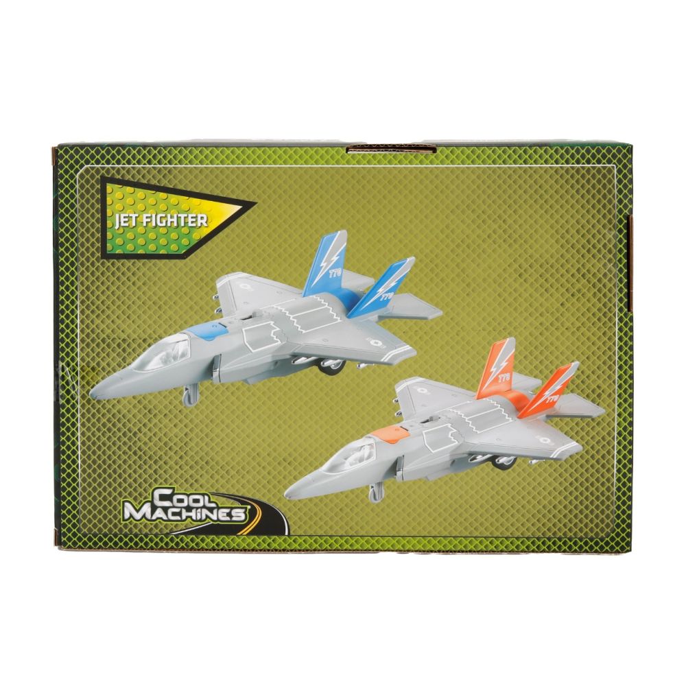 Avion Jet Fighter cu lumini si sunete, Cool Machines, 1:16, Portocaliu