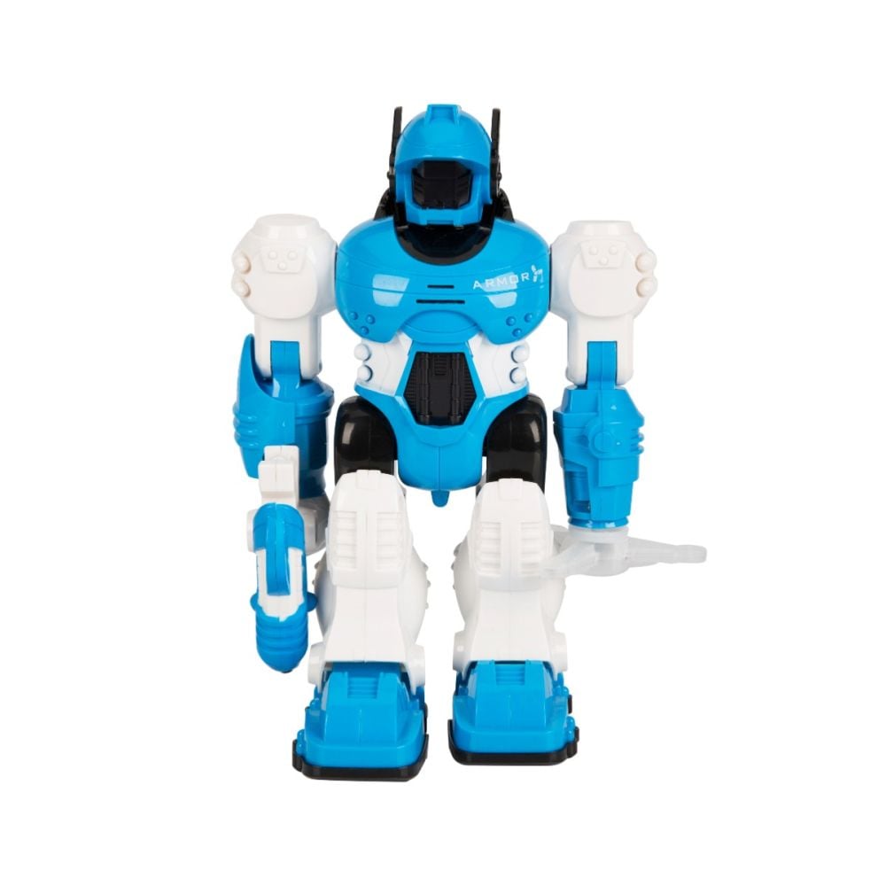 Robot cu lumini si sunete, Storm Brave, Albastru, 25 cm