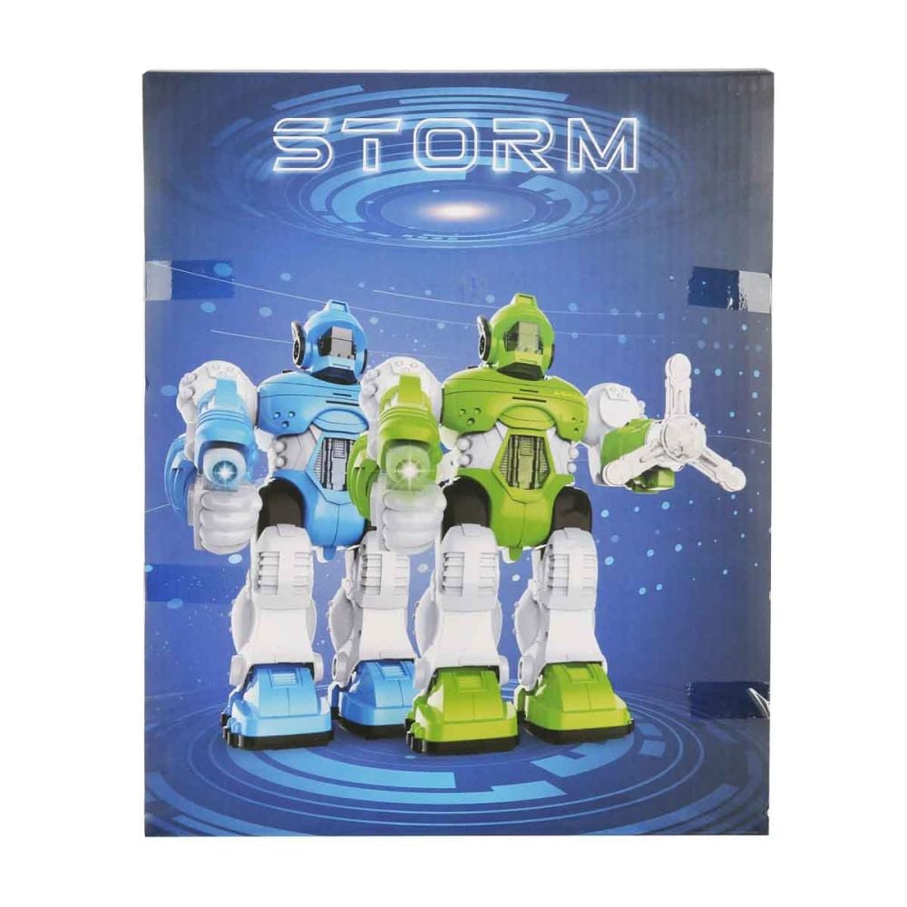 Robot cu lumini si sunete, Storm Brave, Albastru, 25 cm
