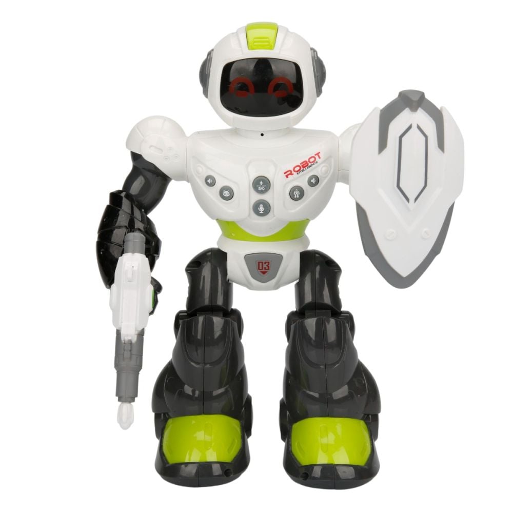 Robot cu lumini si sunete, Sunman, Warrior, Galben, 29 cm
