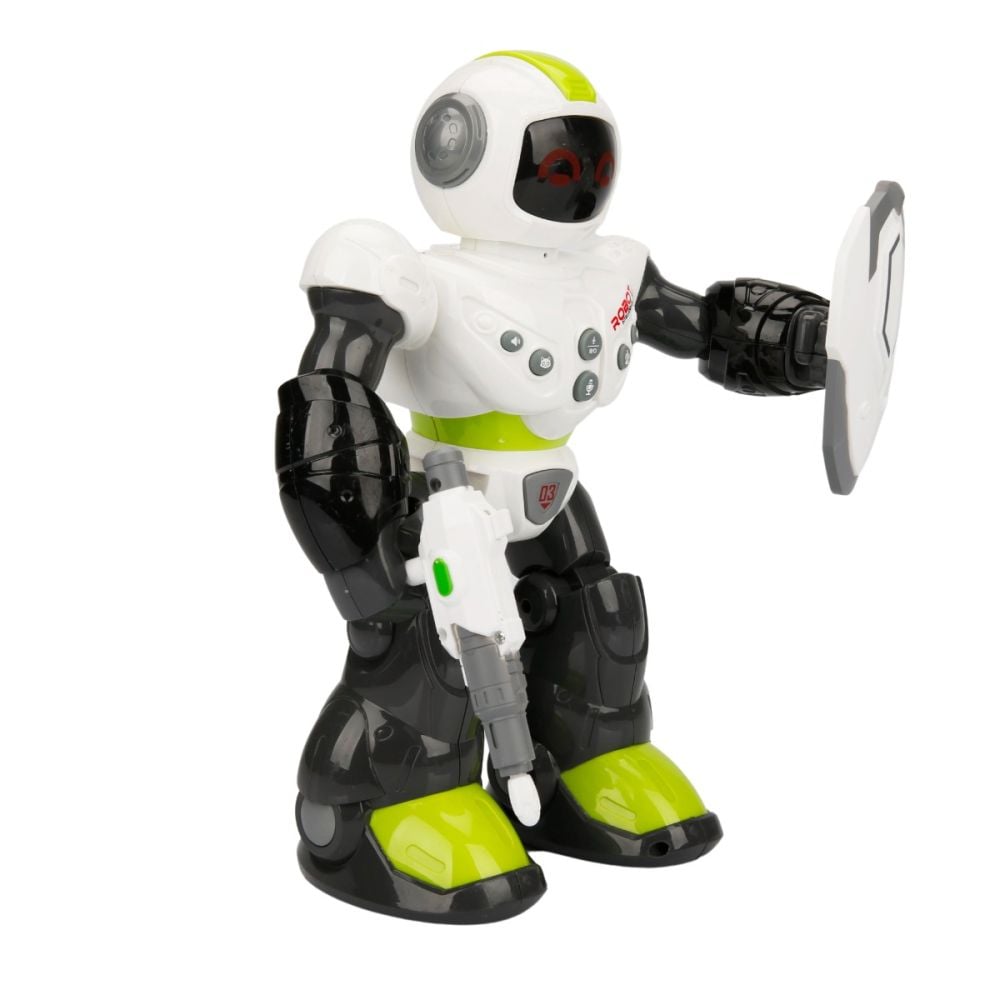 Robot cu lumini si sunete, Sunman, Warrior, Galben, 29 cm
