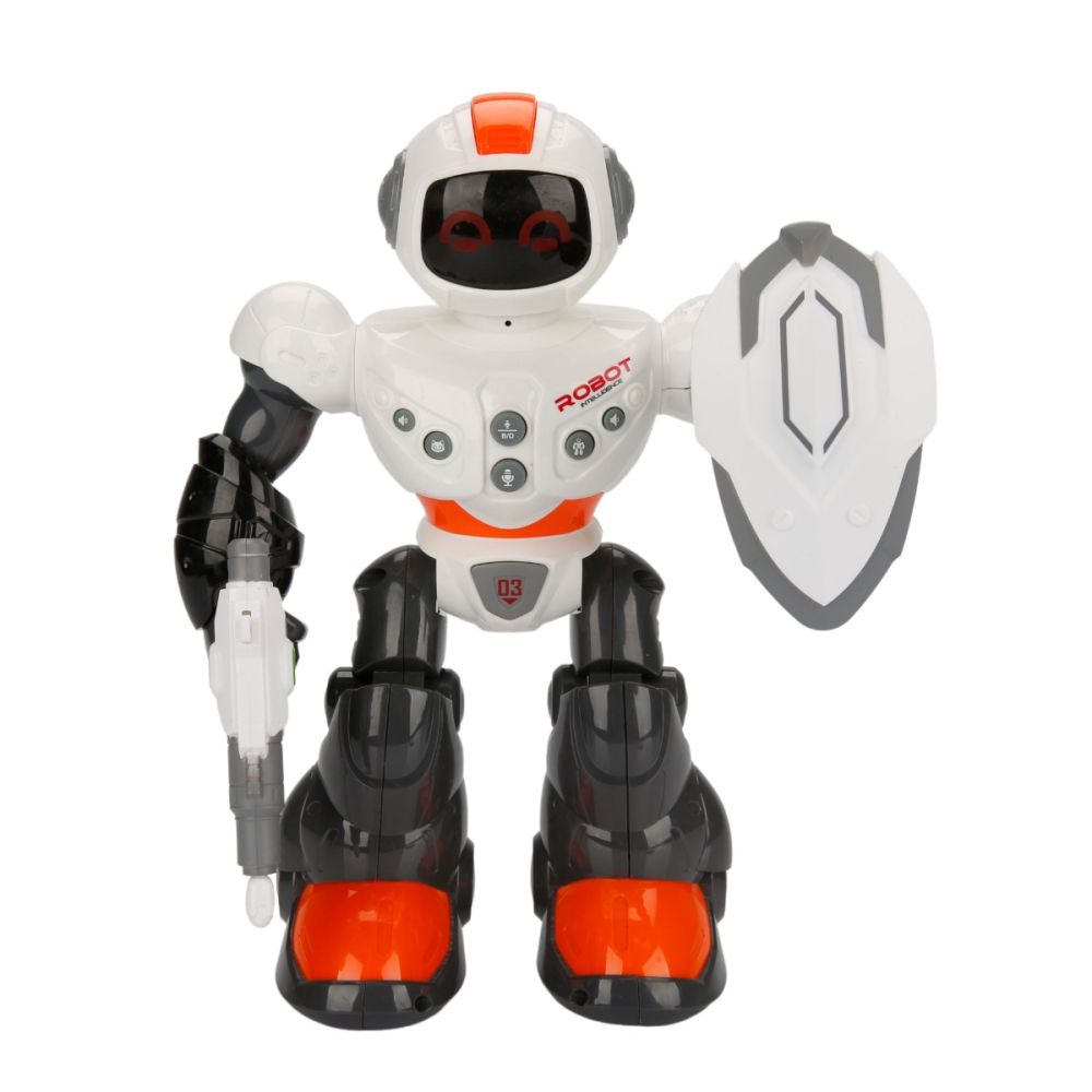 Robot cu lumini si sunete, Sunman, Warrior, Portocaliu, 29 cm