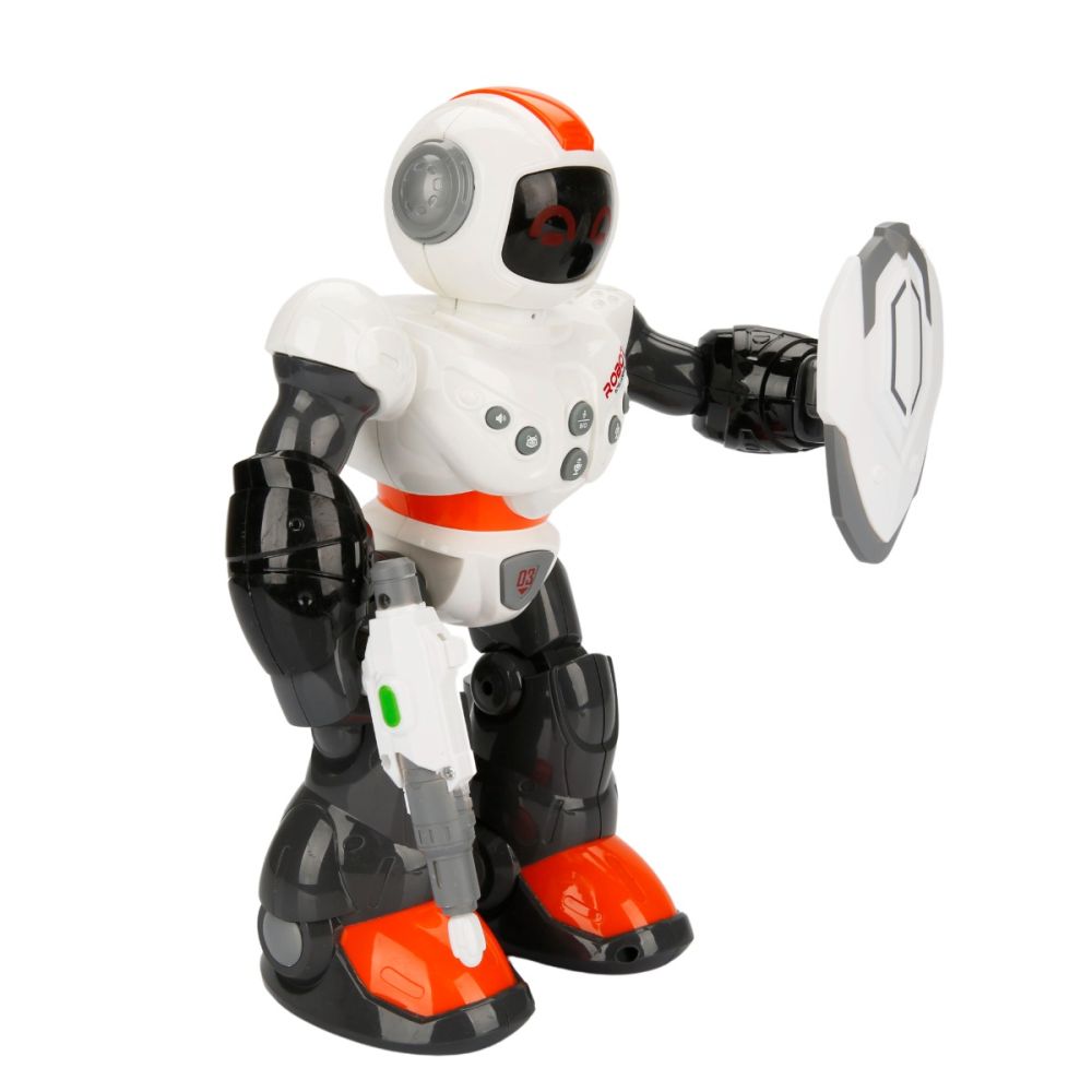 Robot cu lumini si sunete, Sunman, Warrior, Portocaliu, 29 cm