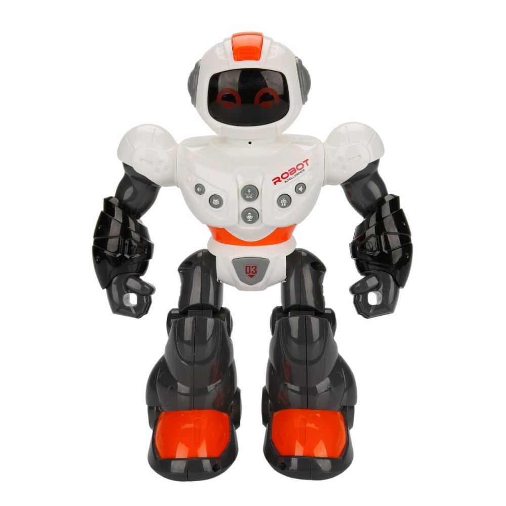 Robot cu lumini si sunete, Sunman, Warrior, Portocaliu, 29 cm