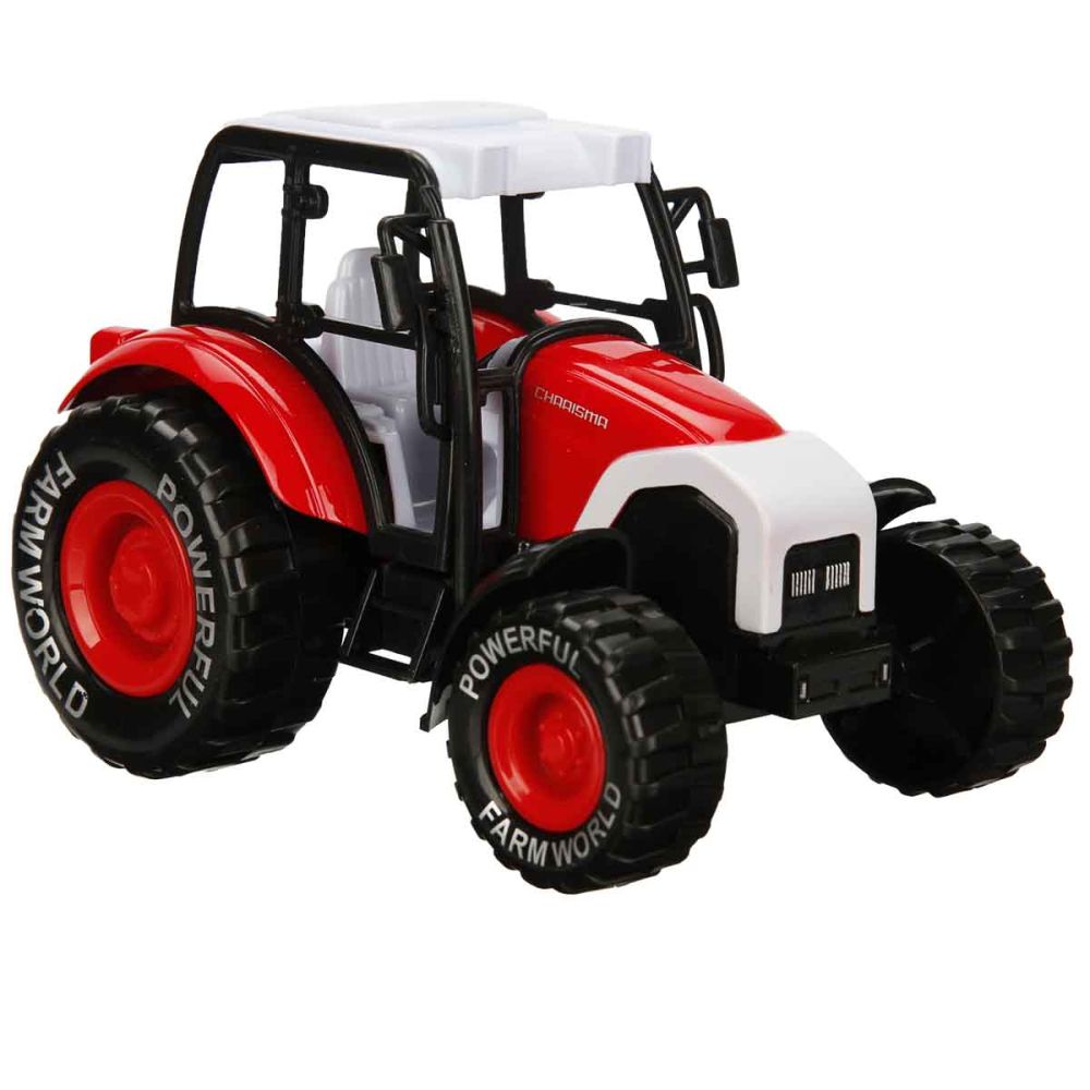Tractor de ferma, Maxx Wheels, 14 cm, Rosu