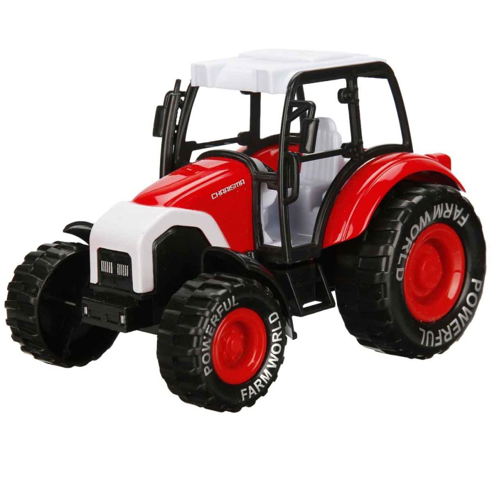 Tractor de ferma, Maxx Wheels, 14 cm, Rosu
