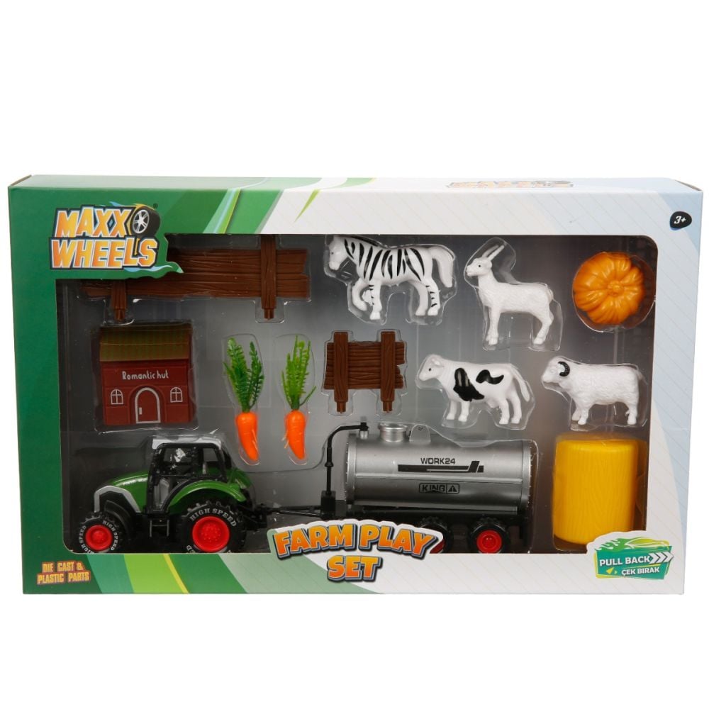 Set tractor cu accesorii agricole, Maxx Wheels, Cisterna