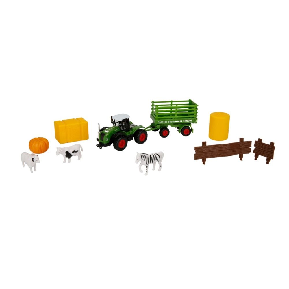 Set tractor cu accesorii agricole, Maxx Wheels, Remorca