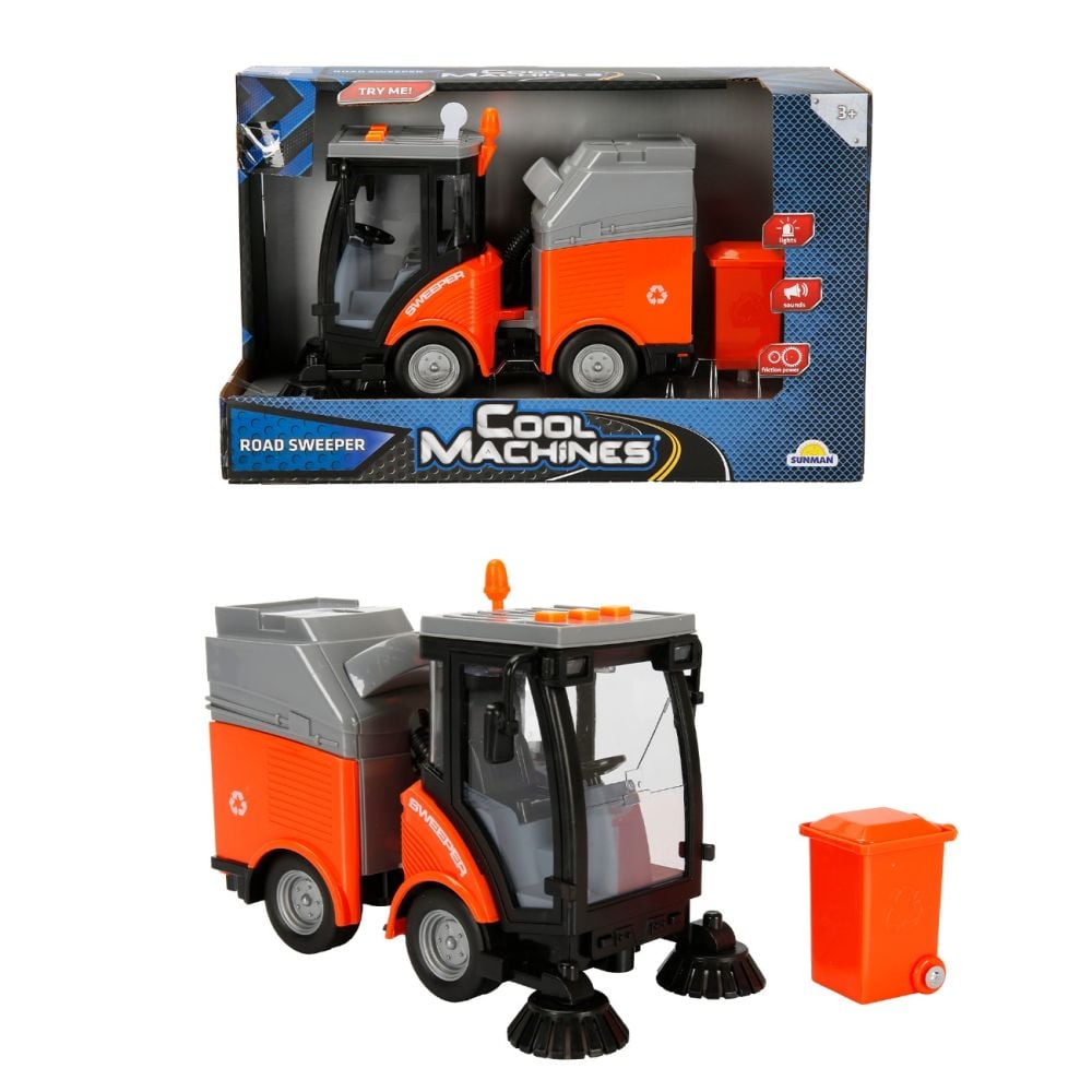 Masina de curatare cu lumini si sunete Cool Machines, 1:16, 20 cm