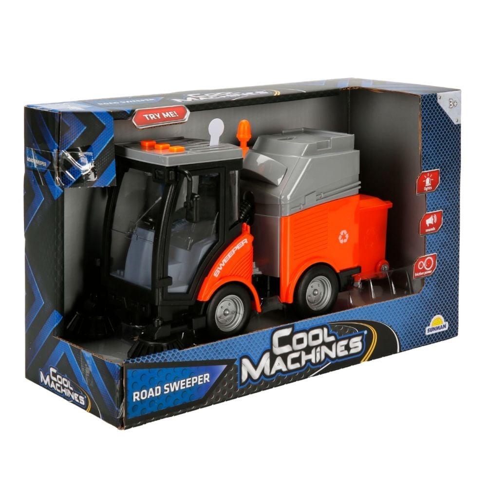 Masina de curatare cu lumini si sunete Cool Machines, 1:16, 20 cm