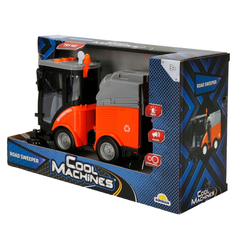 Masina de curatare cu lumini si sunete Cool Machines, 1:16, 20 cm