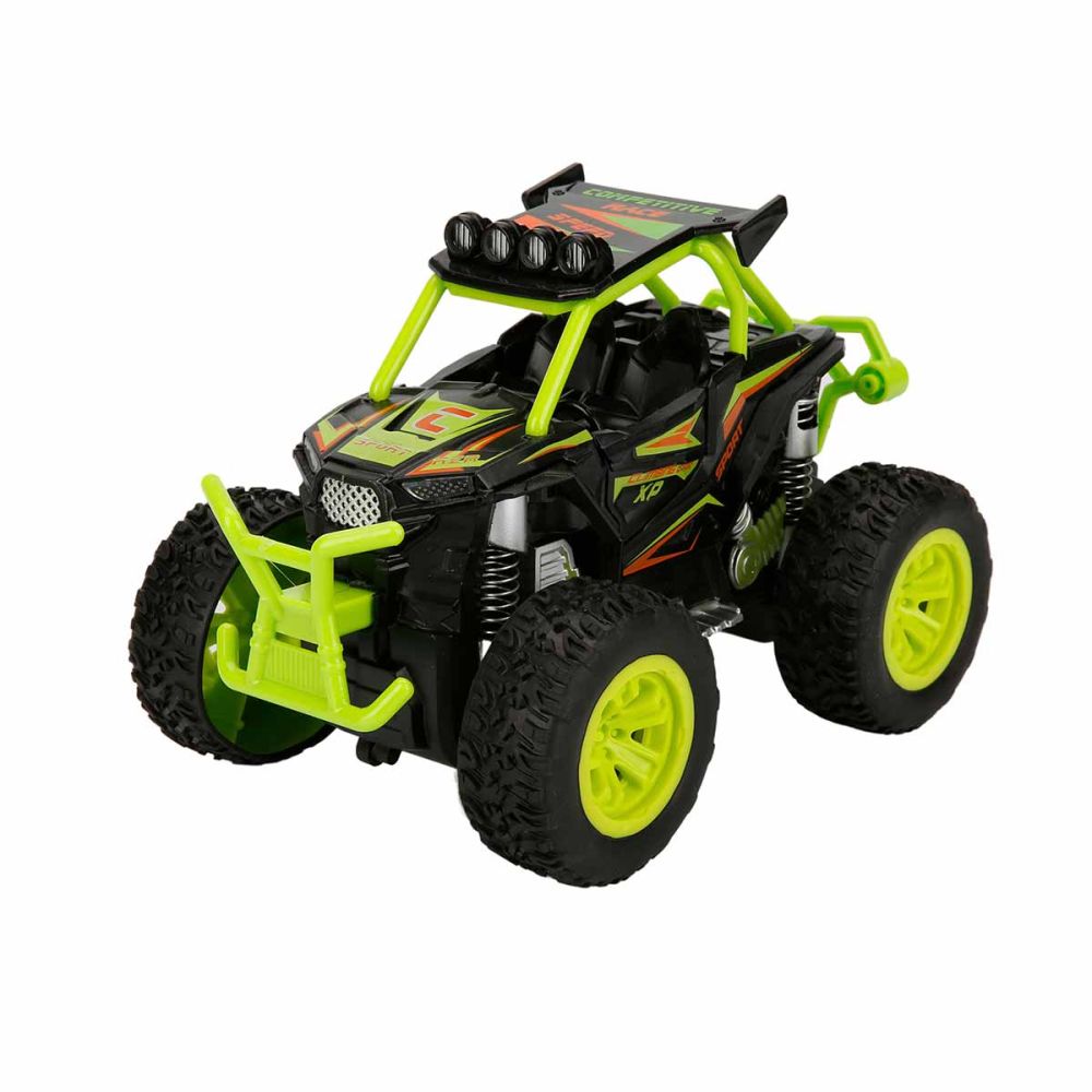 Masina de teren, Rock Crawler, cu sunete si lumini, Verde, 19 cm