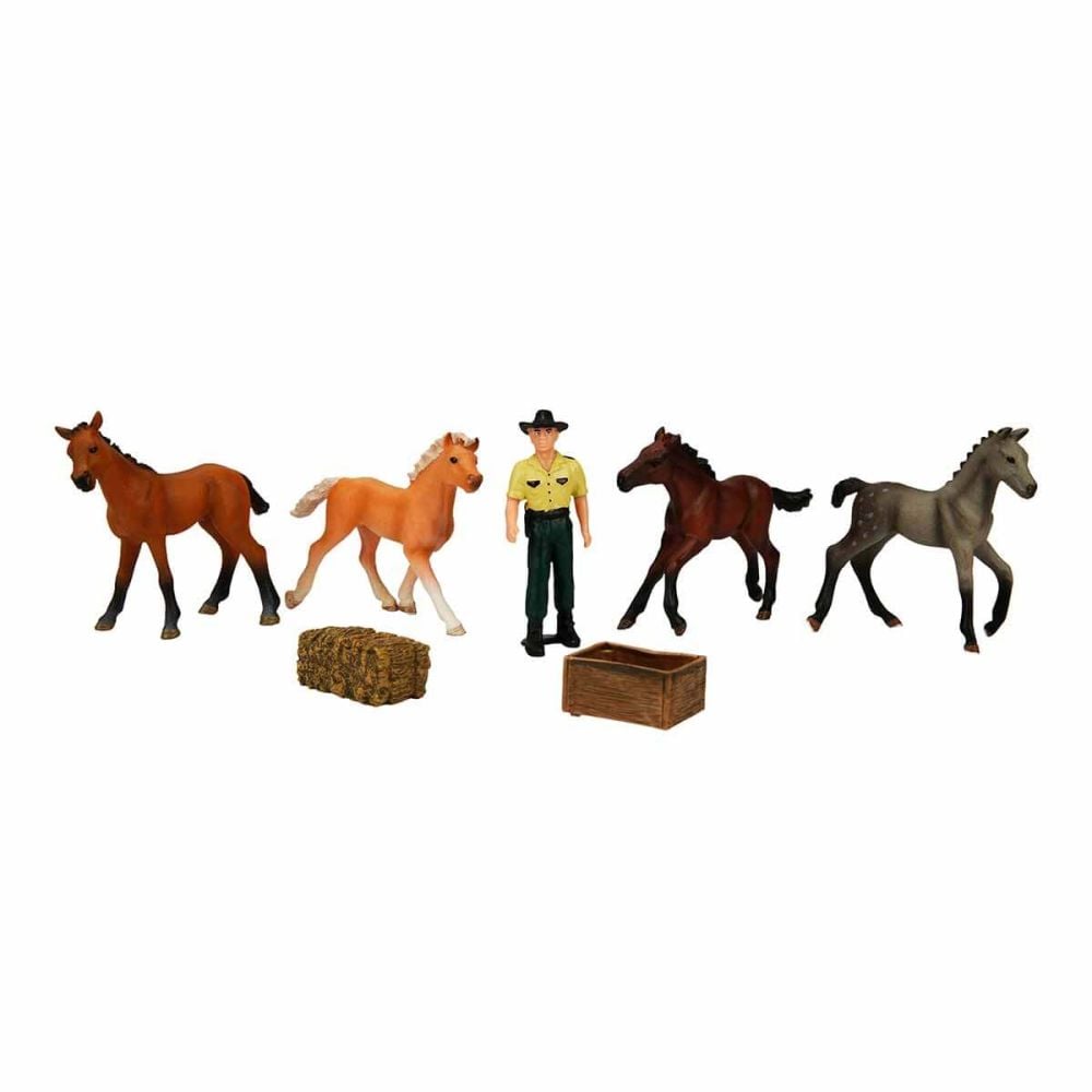 Set figurine, Crazoo, Animale de la ferma, Cal gri