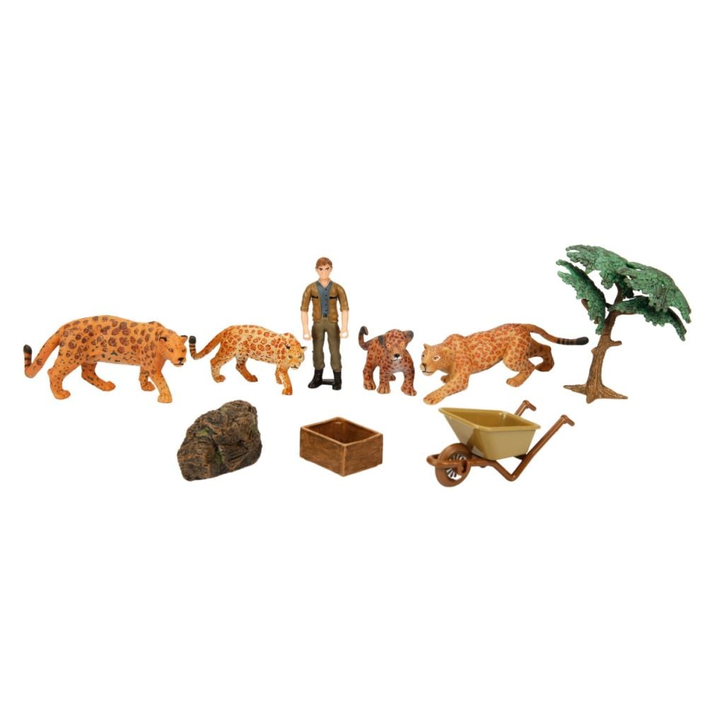 Set de joaca cu animale din jungla, Crazoo, Leopard