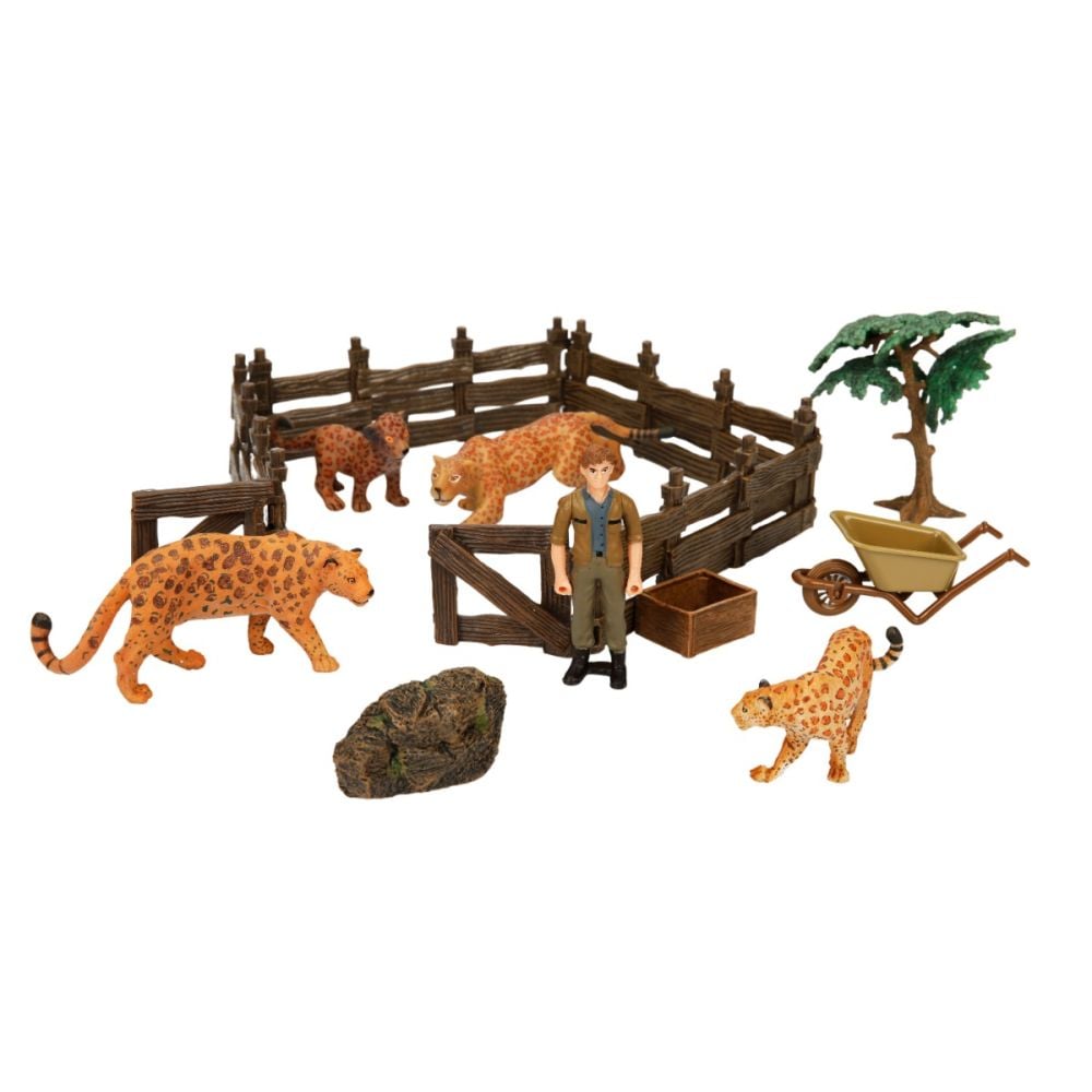 Set de joaca cu animale din jungla, Crazoo, Leopard