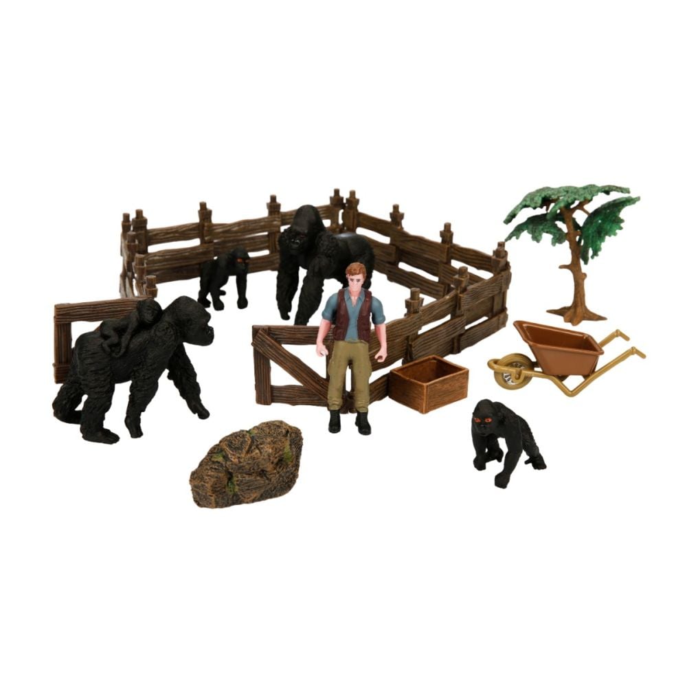 Set de joaca cu animale din jungla, Crazoo, Gorila