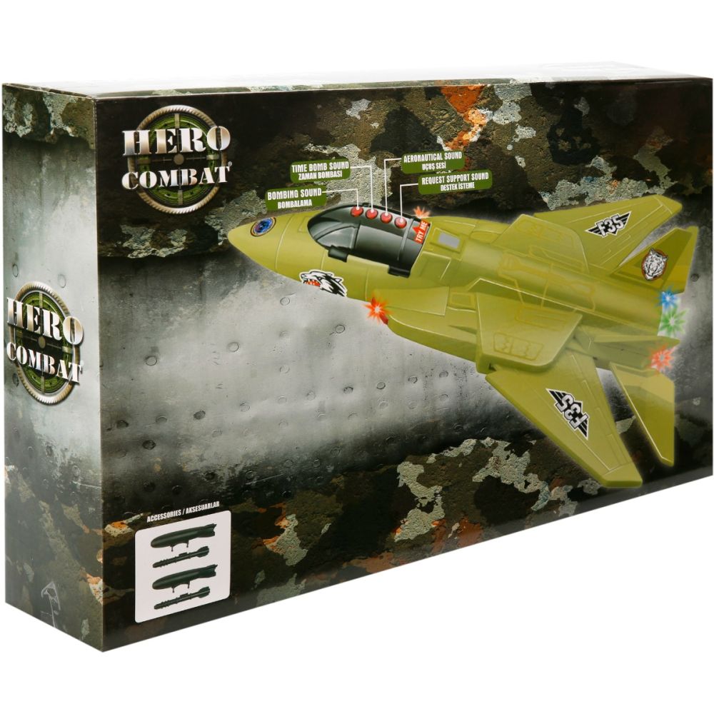 Avion F35 cu lumini si sunete, Hero Combat, 50 cm
