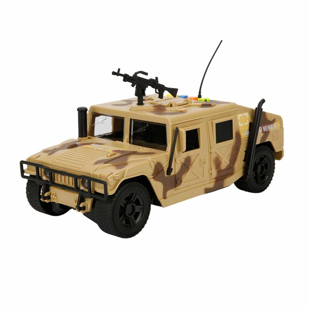 Jeep militar cu lumini si sunete, Hero Combat, 23 cm, Maro
