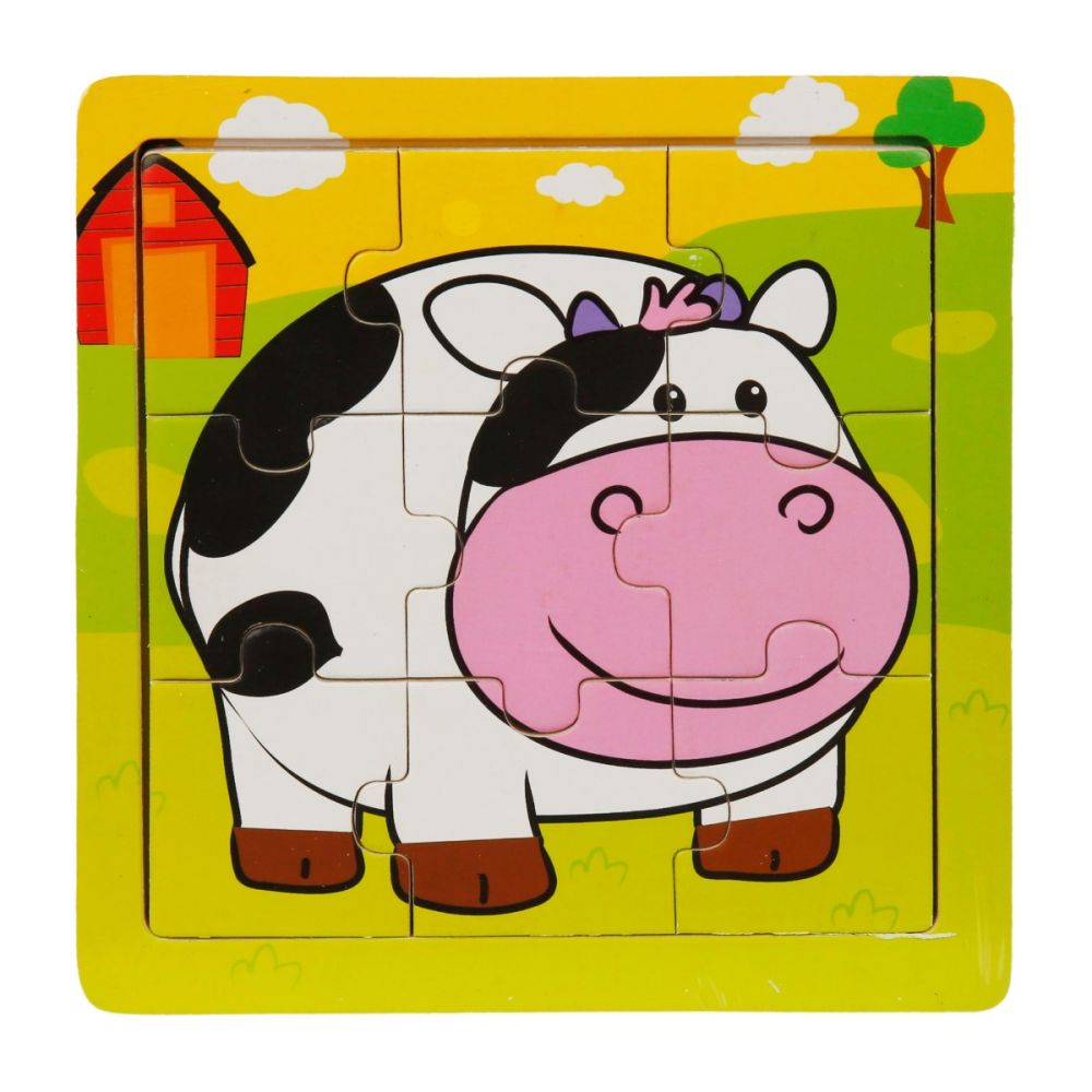 Puzzle din lemn, Woody, Animale domestice, 9 piese