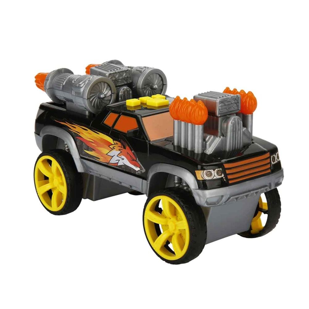 Camioneta cu Lumini si Sunete, Maxx Wheels, Negru, 23 cm
