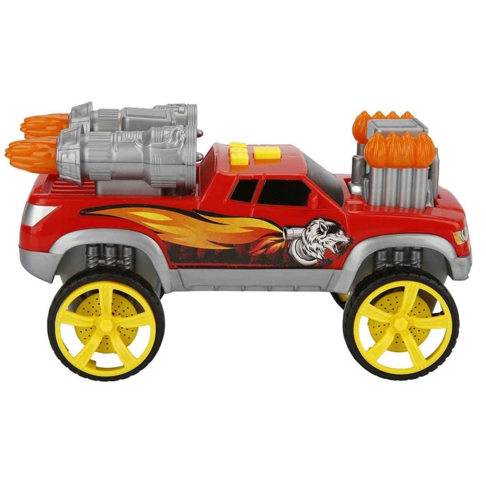 Camioneta cu Lumini si Sunete, Maxx Wheels, Rosu, 23 cm