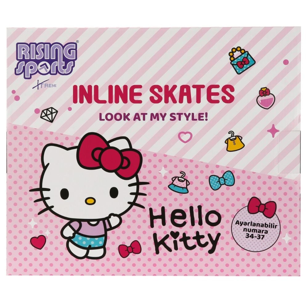 Role reglabile, Rising Sports, Hello Kitty, Marime 34-37, Roz