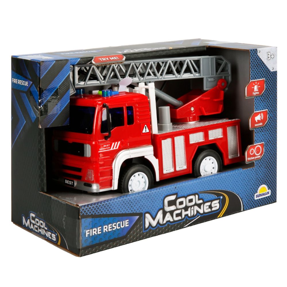 Camion de pompieri cu scara, Cool Machines, 20 cm