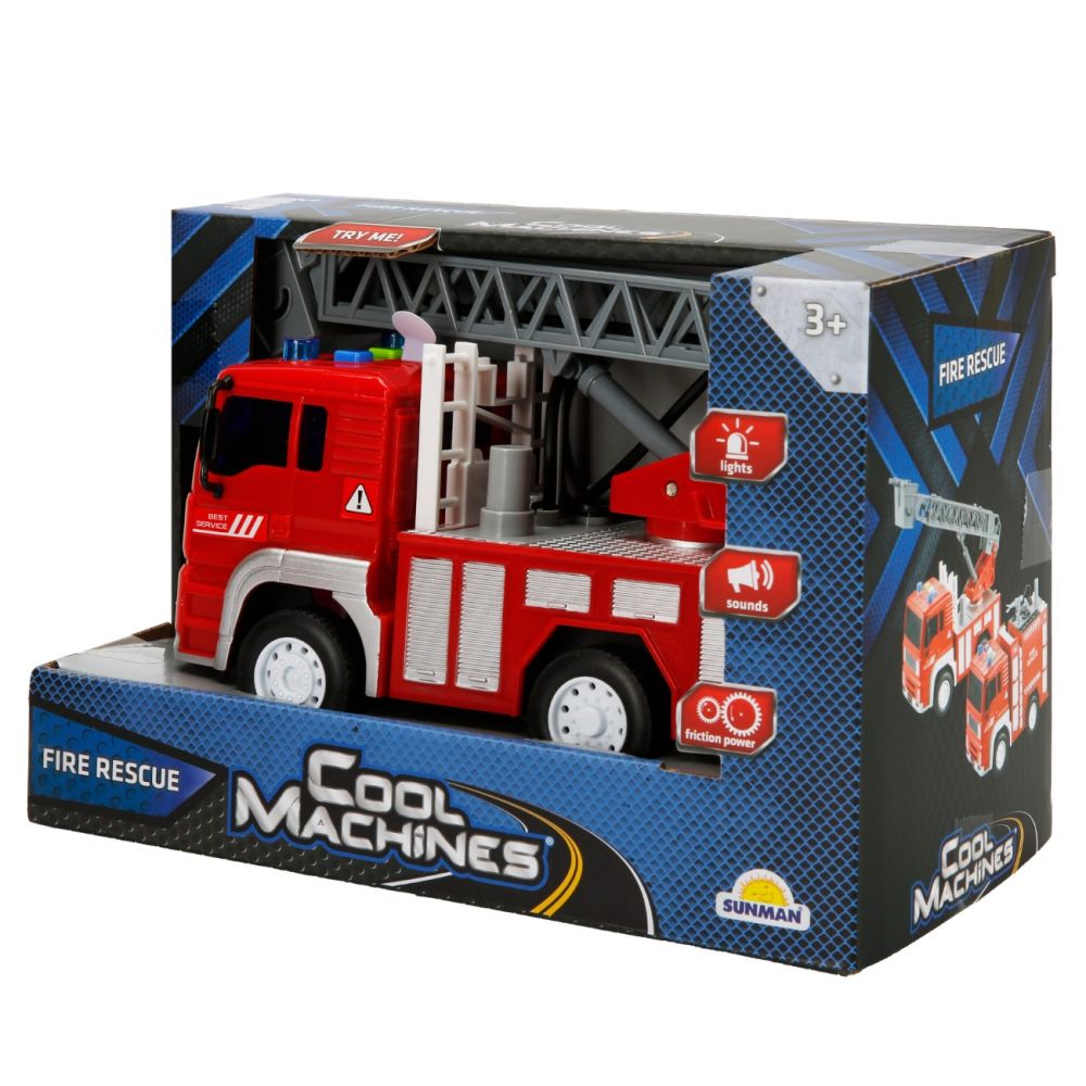 Camion de pompieri cu scara, Cool Machines, 20 cm