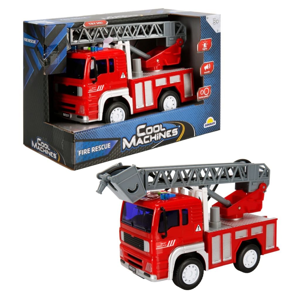 Camion de pompieri cu scara, Cool Machines, 20 cm