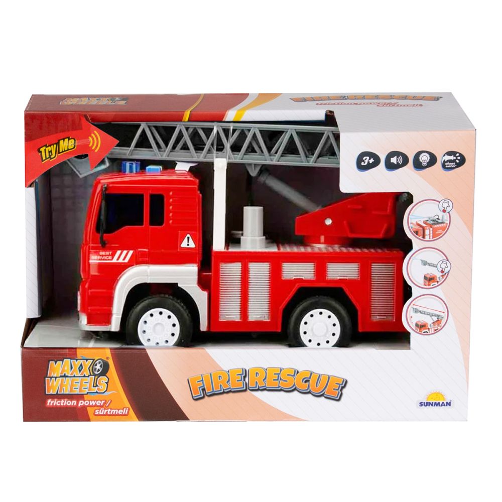 Camion de pompieri cu scara, Maxx Wheels, 20 cm