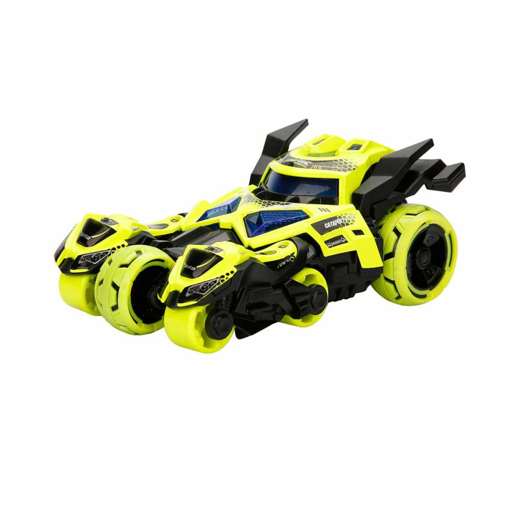 Masina cu lansator de motociclete, Maxx Wheels, Catapult Car 3in1, Galben