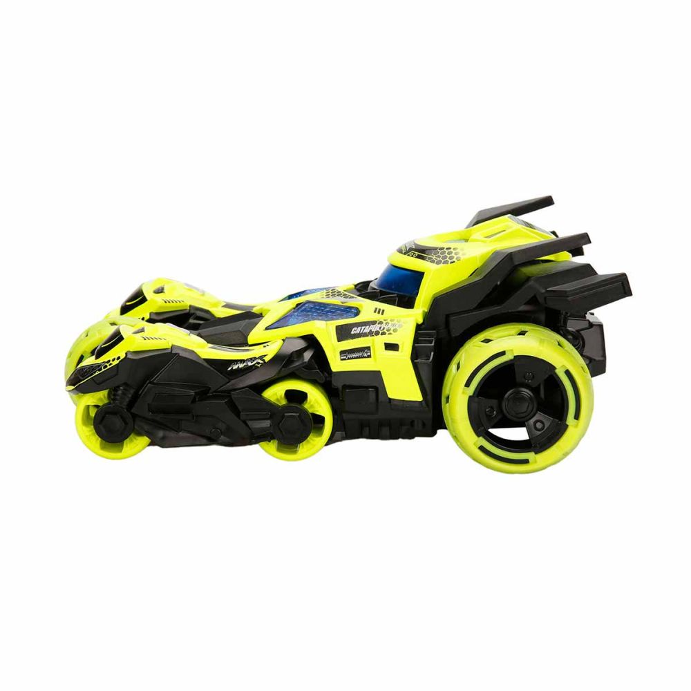 Masina cu lansator de motociclete, Maxx Wheels, Catapult Car 3in1, Galben
