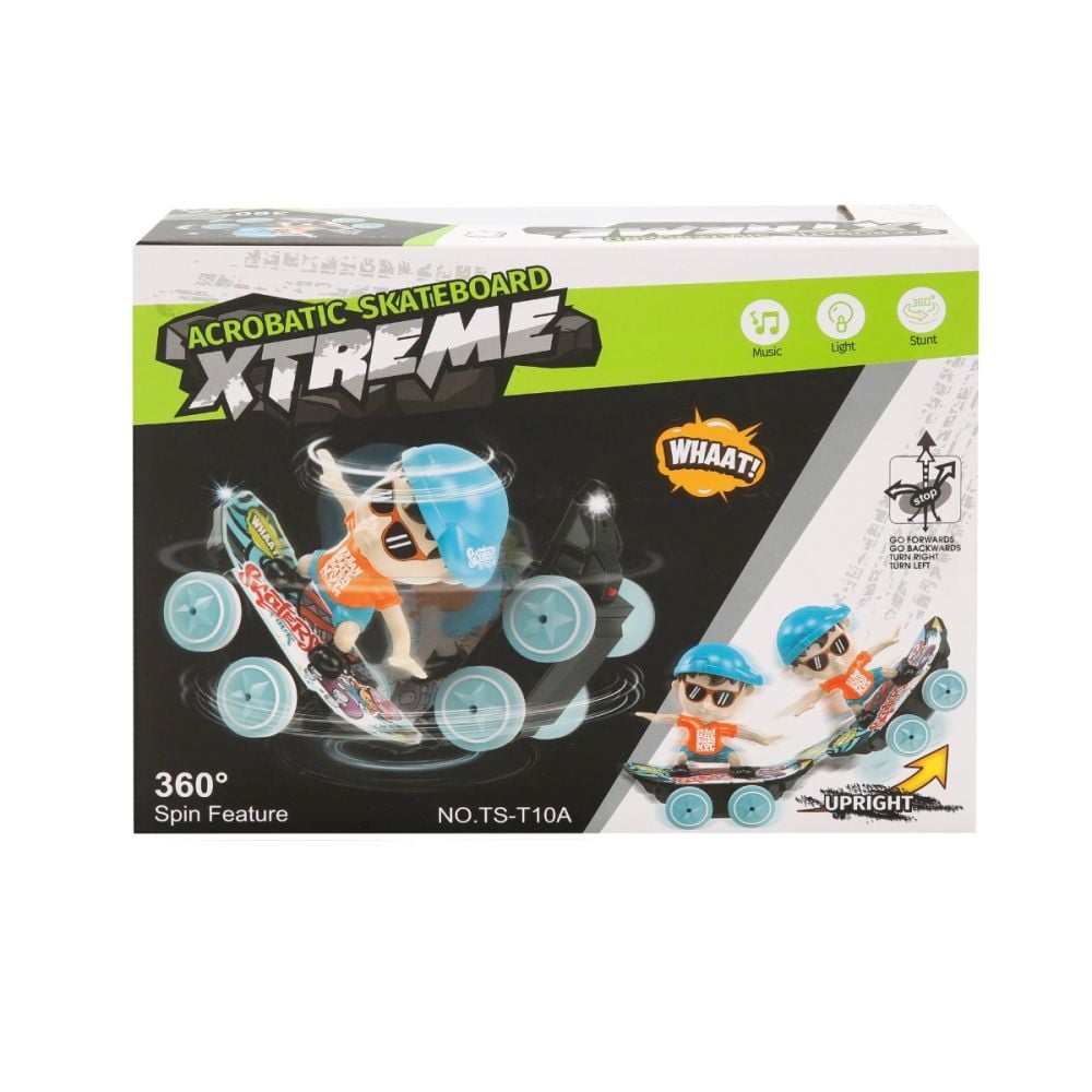Figurina pe skateboard cu telecomanda, Xtreme Acrobatic Skateboard