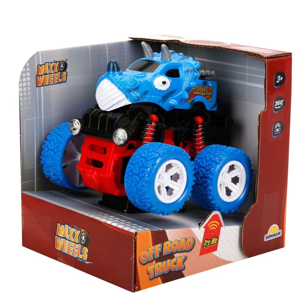 Masina Off Road, Maxx Wheels, Speed Dinosaur, Albastru