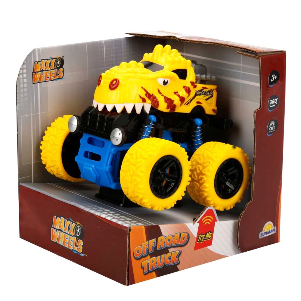 Masina Off Road, Maxx Wheels, Speed Dinosaur, Galben