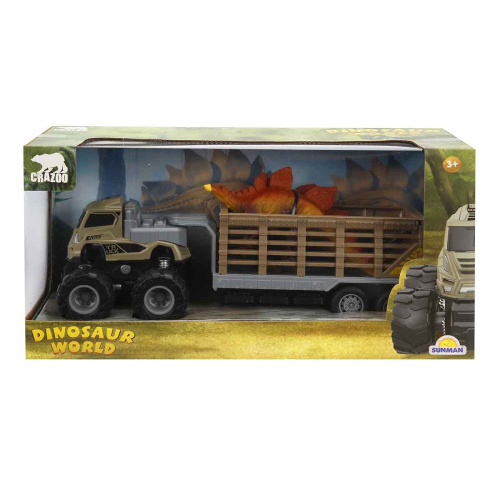 Camion pentru transportat dinozauri, Crazoo, 26 cm